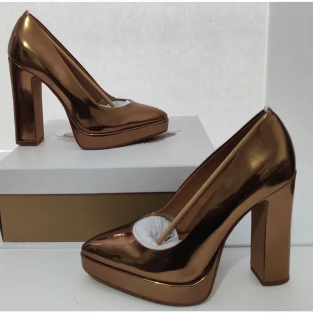 Jessica Simpson Glynis Bronze Mirror Metallic High Heel Pumps Size 8.5 NWT - Picture 2 of 5